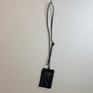 Fossil Black Leather Wristlet with Gold Hardware